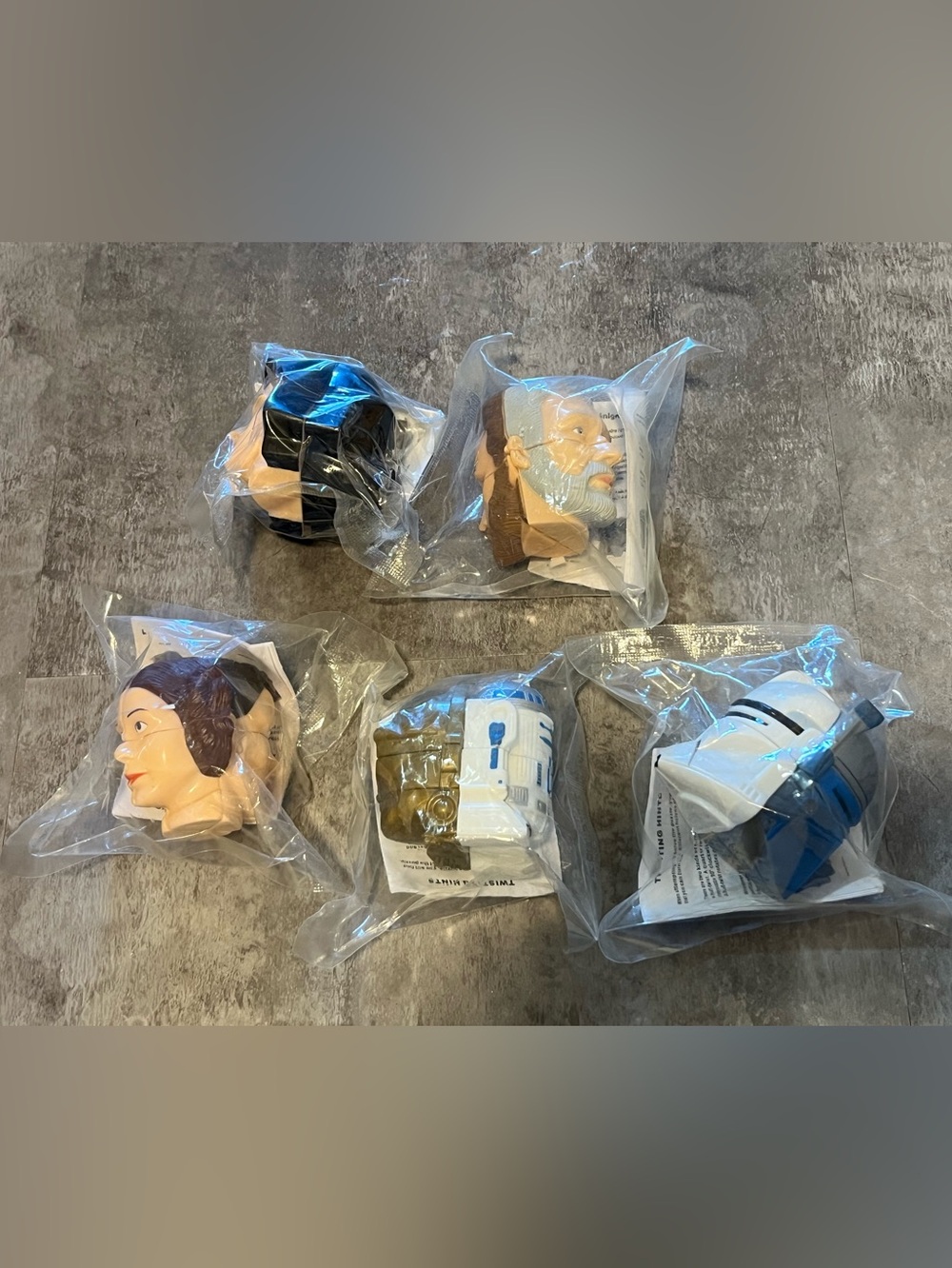 2002 Kelloggs Star Wars Head Rubix Cube Puzzles Set of 5 Sealed